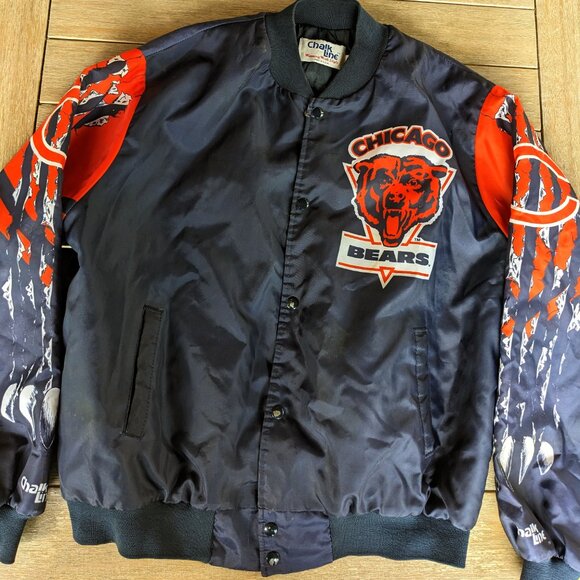 VNTG 90s CHALK LINE NFL FANIMATION Chicago Bears Football All Over Print Jacket - Picture 6 of 10